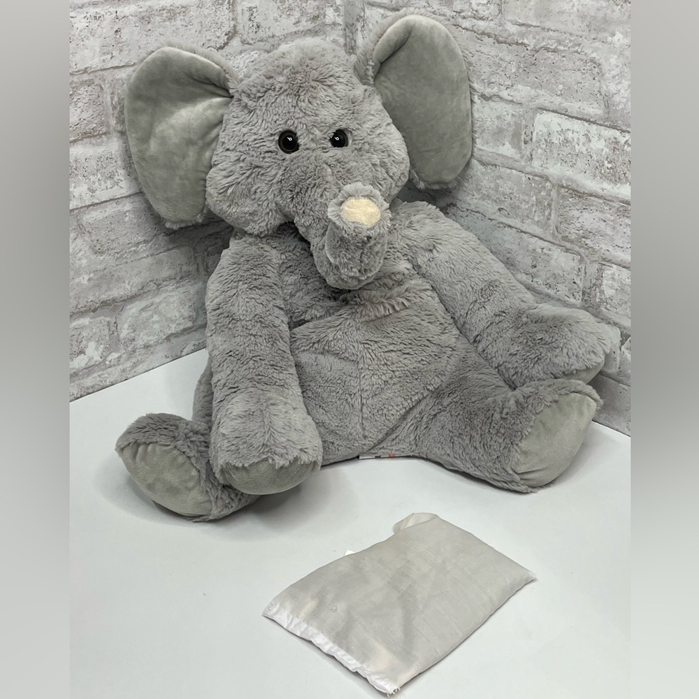 The Hot Water Bottle Shop Stuffed Elephant Plush Gray Animal Plushie Warming 16”